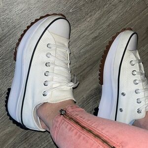 Converse White Platform Sneakers